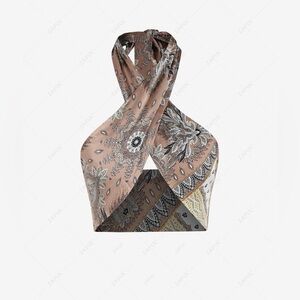 New Boho Y2K Bandana Paisley Print Scarf Top one size